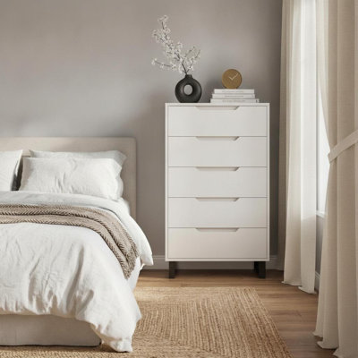 5 commodes pour la chambre à coucher, commode haute de 50,5 po, tiroir horizontal autoportant avec rangement, commode en bois pour le salon, le couloir, le vestibule