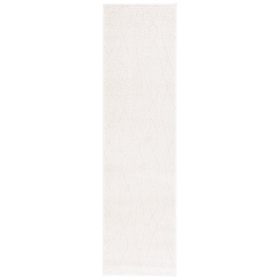 Tapis ivoire / beige en polyester tissé à la machine Bahiya