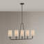 Lustre linéaire à 5 lumières avec abat-jour cylindrique fuselé et cadre en bronze huilé Zeyra (ampoule non incluse)
