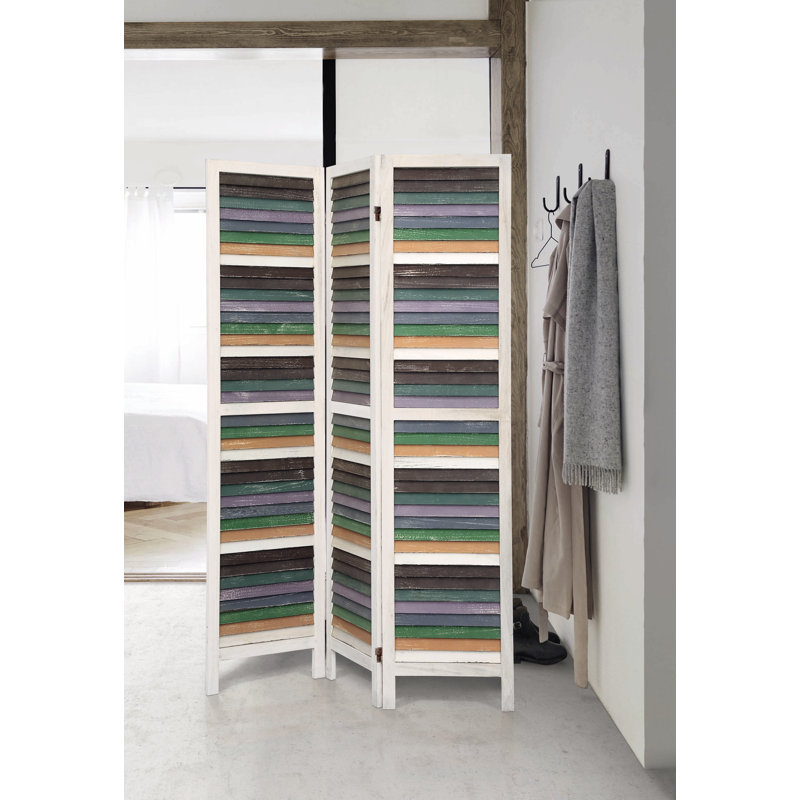 Conklin 120cm W x 170cm H 3 - Panel Folding Room Divider, White