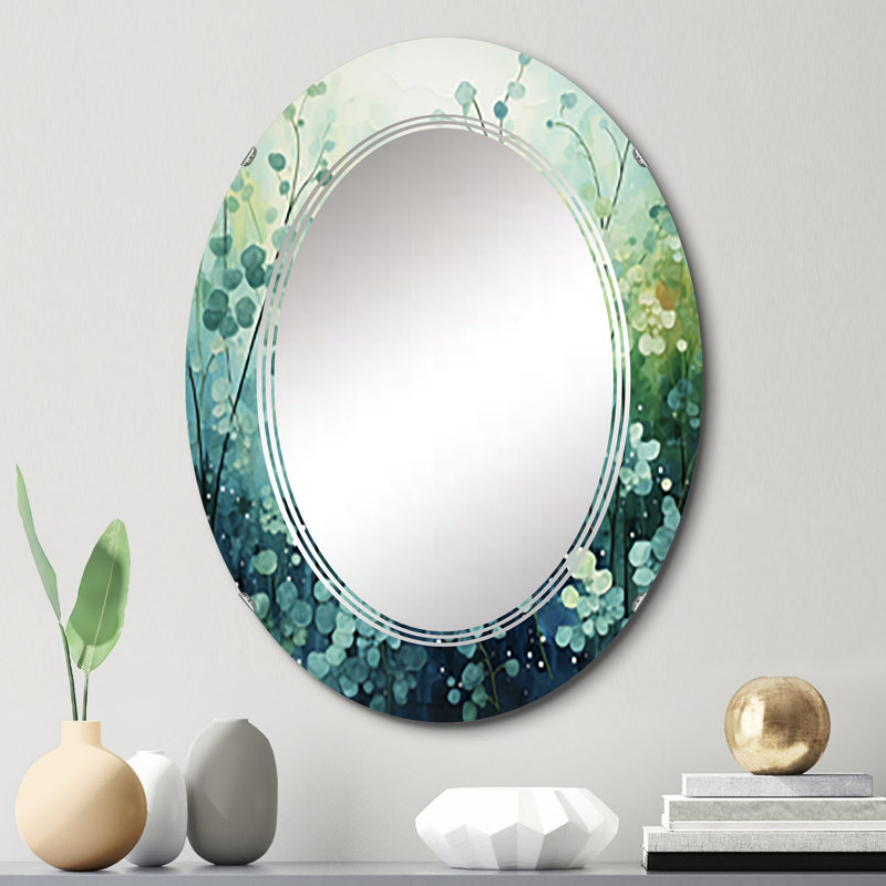 Zijah - Miroir mural moderne ovale, 30 po x 20 po
