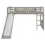 Lit mezzanine simple avec glissoire et échelle, gris