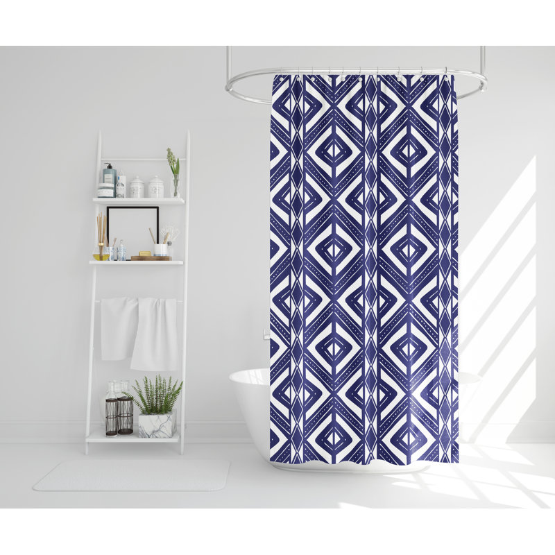 Rideau de douche, Bleu marine / blanc