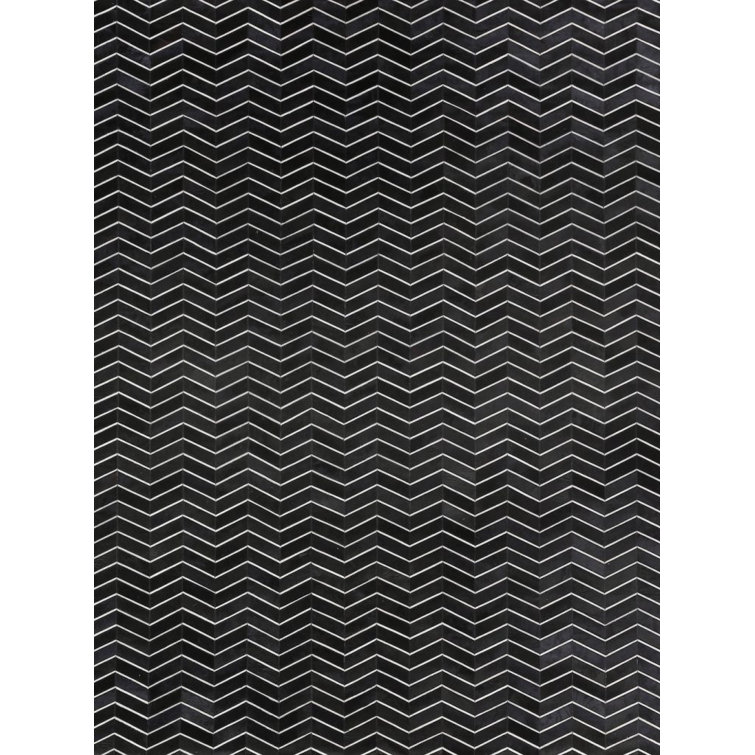 Natural Hide Cowhide Chevron Area Rug