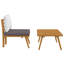 Ensemble modulaire d'extérieur et de table 2 pièces Roma, bois massif, gris, blanc