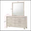 Meuble en bois 1 pièce à 6 tiroirs avec commode latérale contemporaine blanc / beige