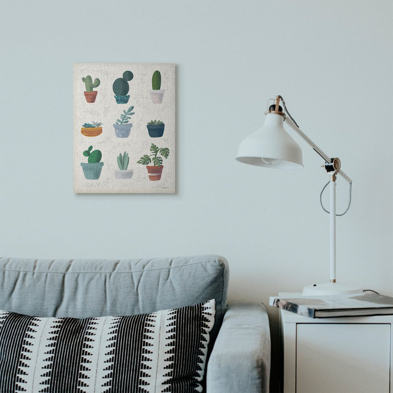 «Cute Succulent Design Chart», impression sur toile, Toile tendue, H 20 po x l 16 po