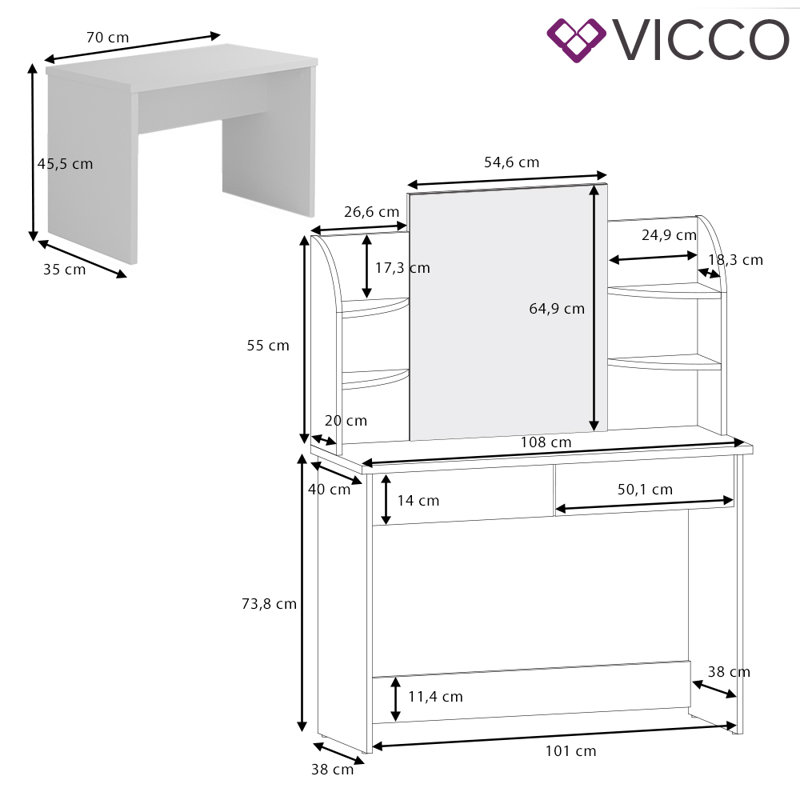 Bella Vista Dressing Table with Mirror