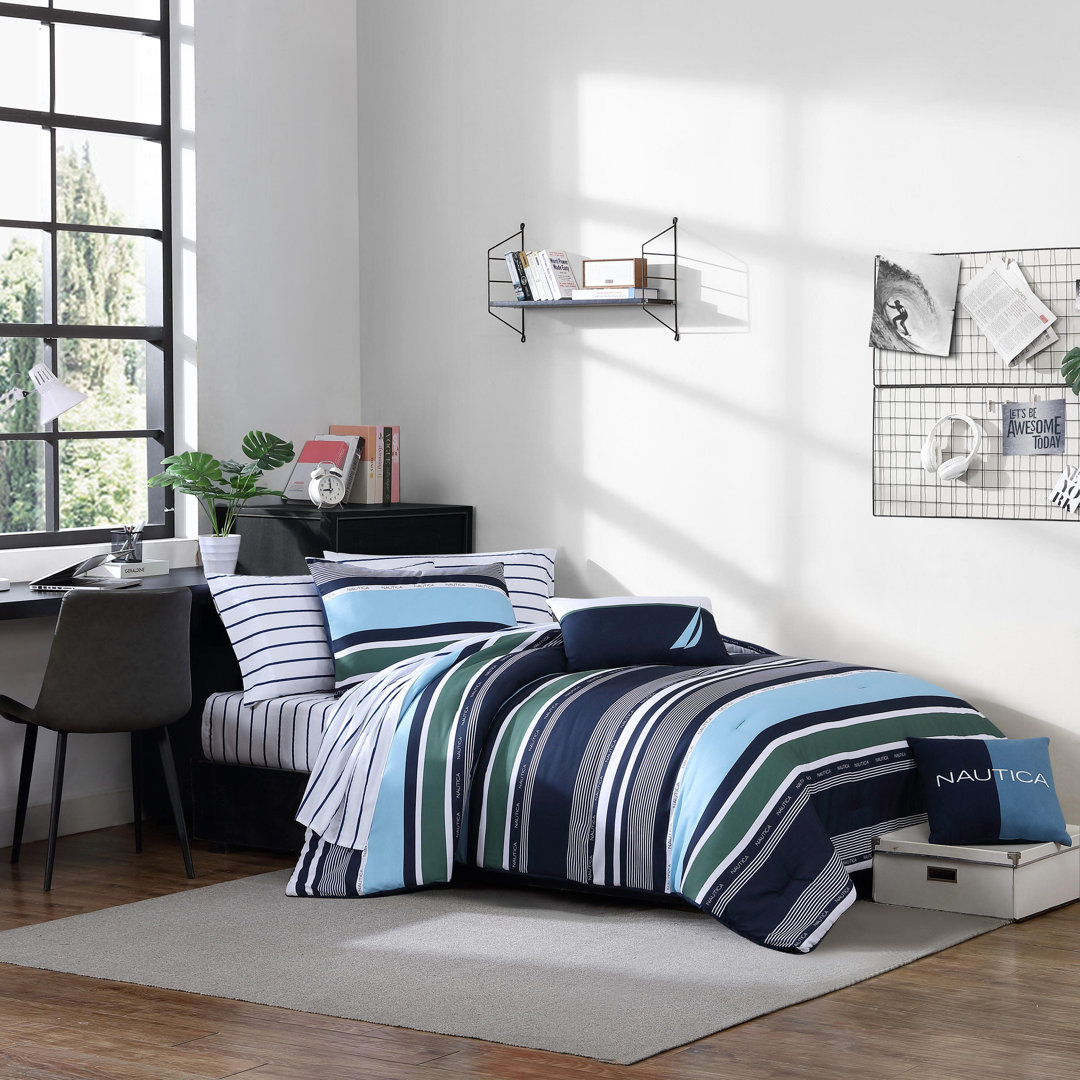 Nautica Elliot Reversible Navy Comforter Bonus Set Nautica