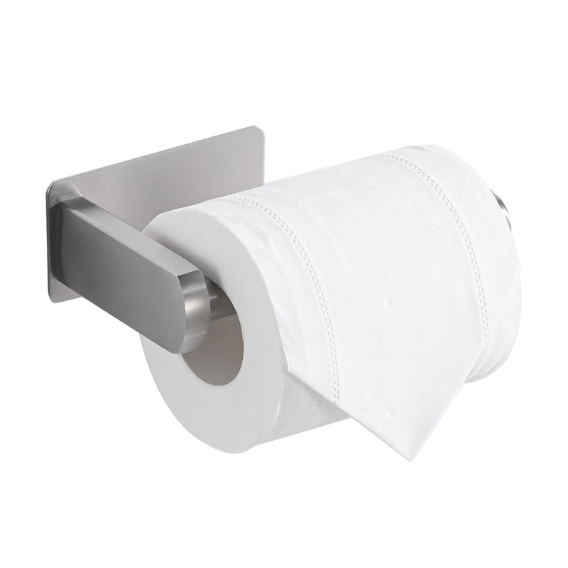 Porte-papier hygiénique mural autocollant, Nickel brossé