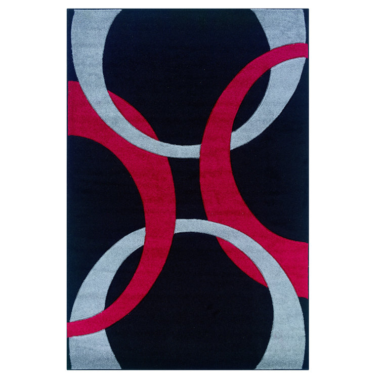 Manchester Abstract Black/Red Area Rug