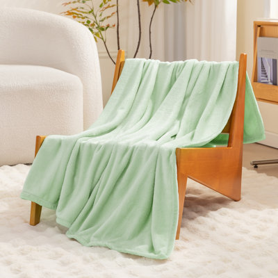 Soft All-Season Reversible Fleece Throw Blanket, 270GSM
