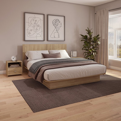 Ensemble de chambre à coucher avec lit plateforme et tête de lit Zen Alpha