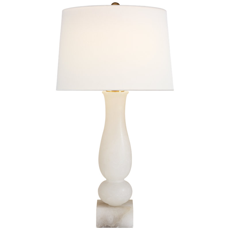 Chapman & Myers Contemporary Balustrade Table Lamp, Alabaster, Fabric