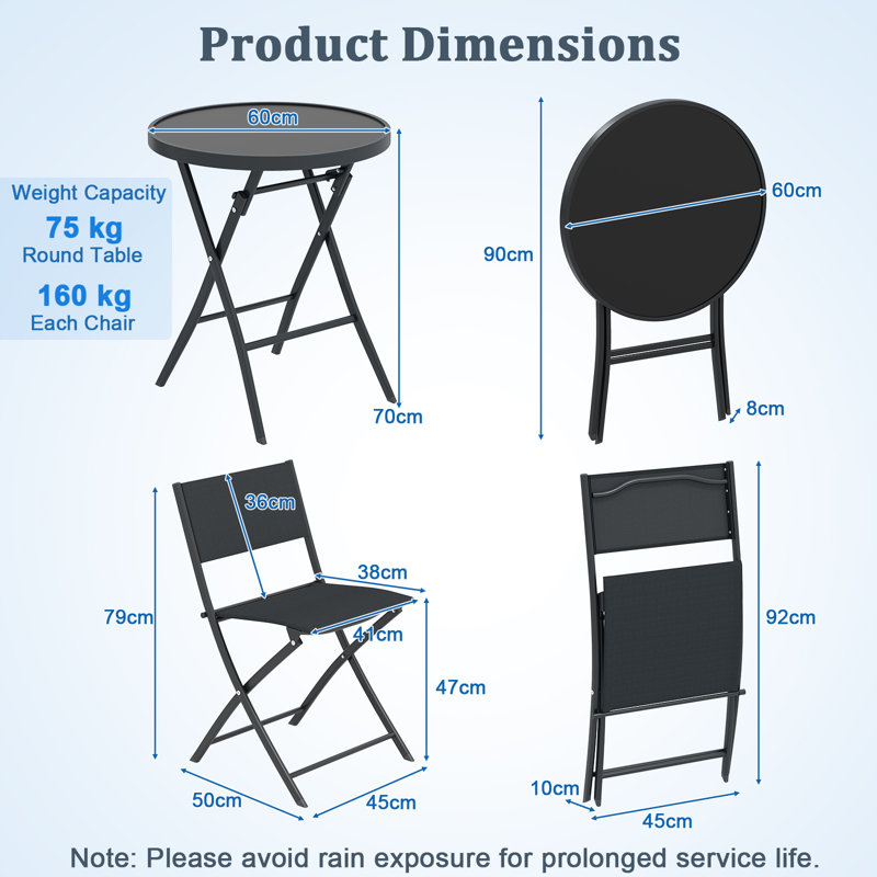 2 - Person Patio Dining Set with Round Table