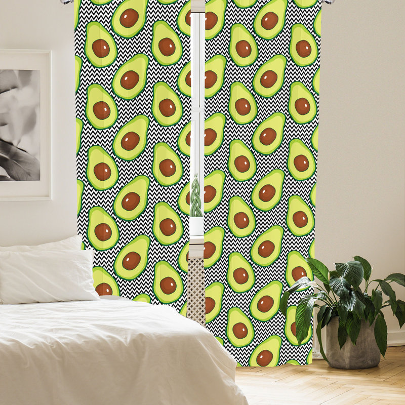 Avocado Semi-Sheer Rod Pocket Sliding Panel, 28" x 63"