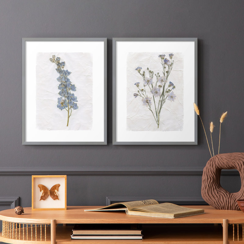 Découpage floral I-Premium, impression encadrée - prête à être accrochée - aucun clou requis - aucun clou requis, Vert