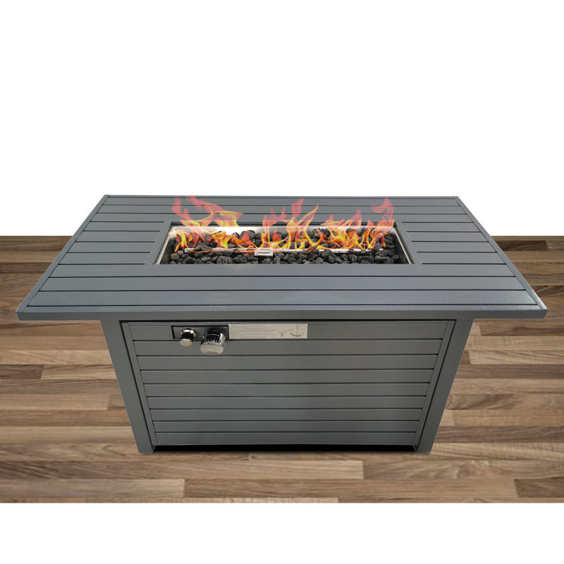 Foyer d'extérieur en acier - temps de combustion de 8 heures, finition grise pour table de jardin, poids de 52,2 lb, fabrication en acier inoxydable
