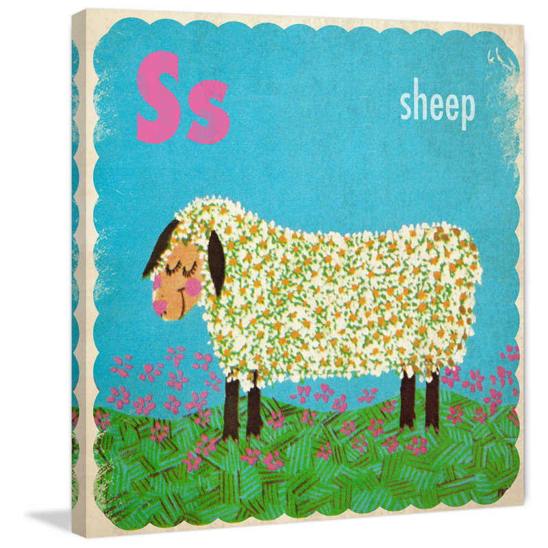Sheep - Wrapped Canvas Print, 45cm H x 45cm W