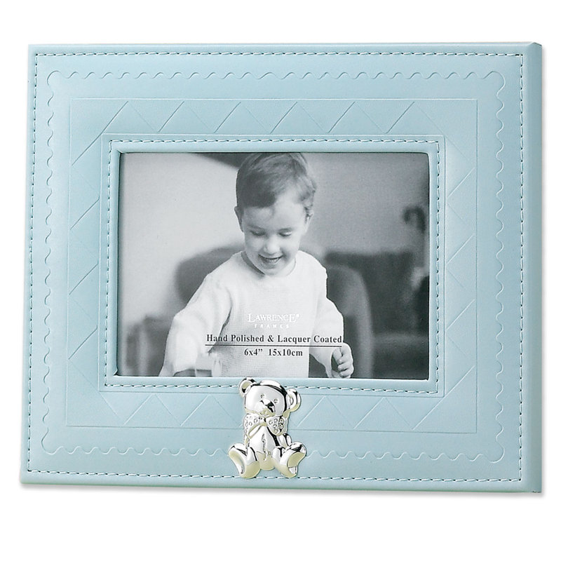 Cadre photo en faux cuir, Bleu