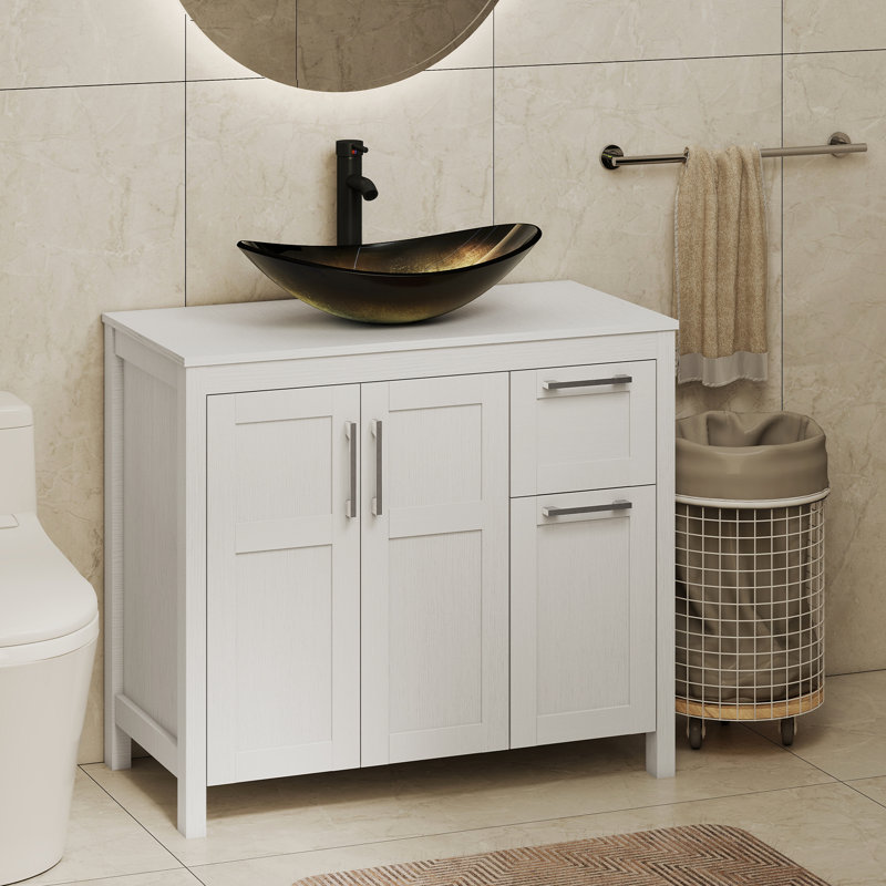 Meuble-lavabo 36 po avec lavabo Warde, White