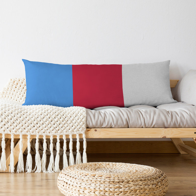 Polyester Medium Pillow, Sky Blue/Red, Houston 