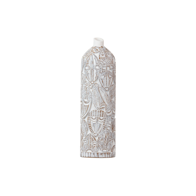 Table Vase 1, 48cm H x 15cm W x 11cm D, Brown/White