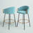 Josie 26" Fixed-Height Velvet Counter Stools with Black Metal Legs & Gold Footrest-1050463257