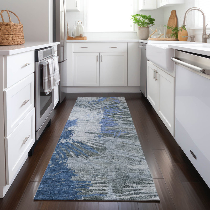 Tapis intérieur / extérieur Kaylani avec envers antidérapant, Tapis de couloir 2 pi 3 po x 7 pi 6 po