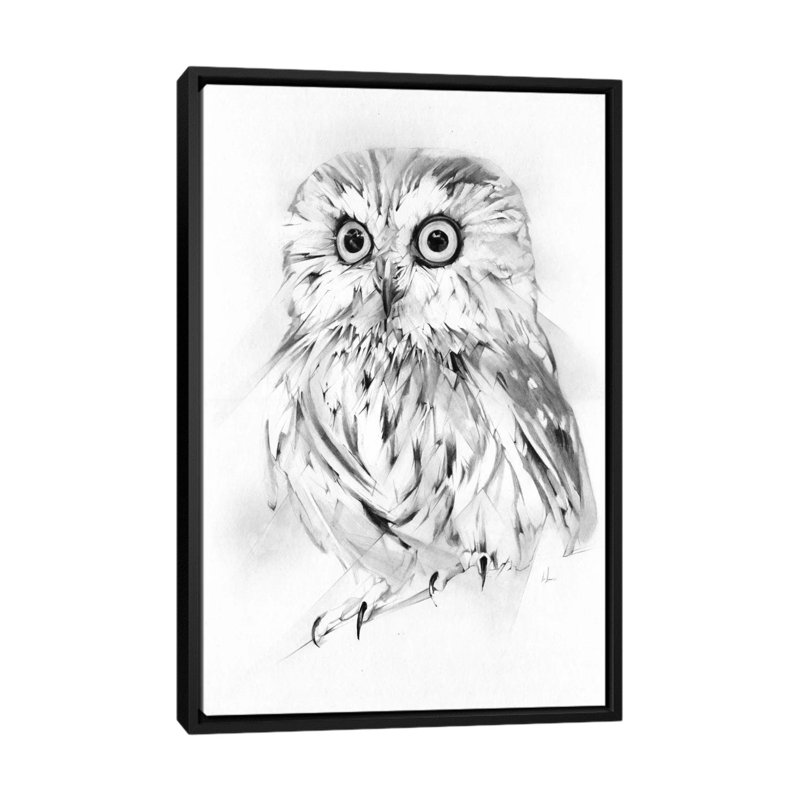 « wise », impression sur toile tendue, H 26 po x l 18 po x P 1,5 po, Toile avec cadre noir, Pas de tapis