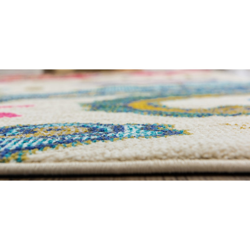 Eddins Washable Paisley Indoor Rug, Rectangle 9' x 12'2"