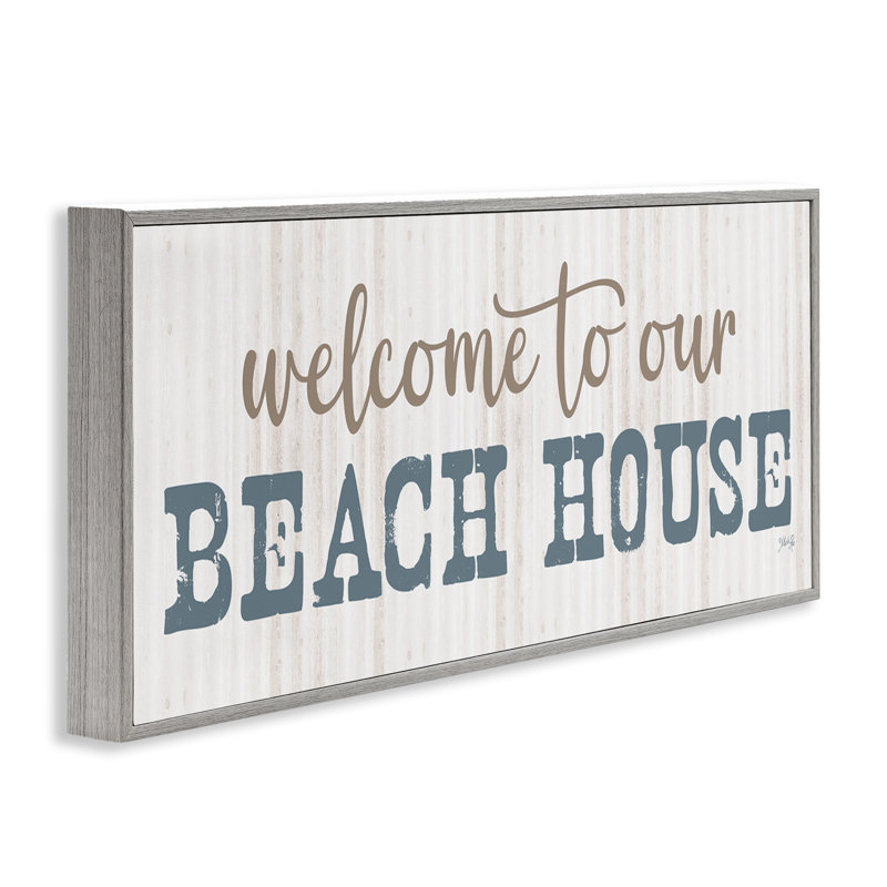 «Welcome Beach House», estampe numérique encadrée par Marla Rae, Estampe numérique Farmhouse, H 10 po x l 24 po