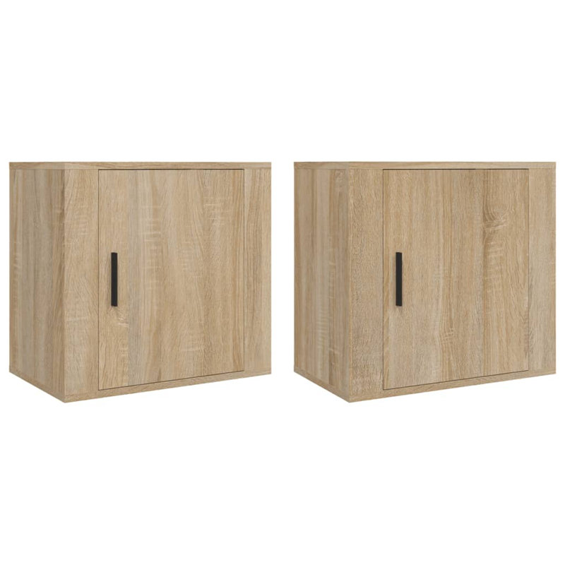Jasemin 50cm W Manufactured Wood Bedside Table, Oak