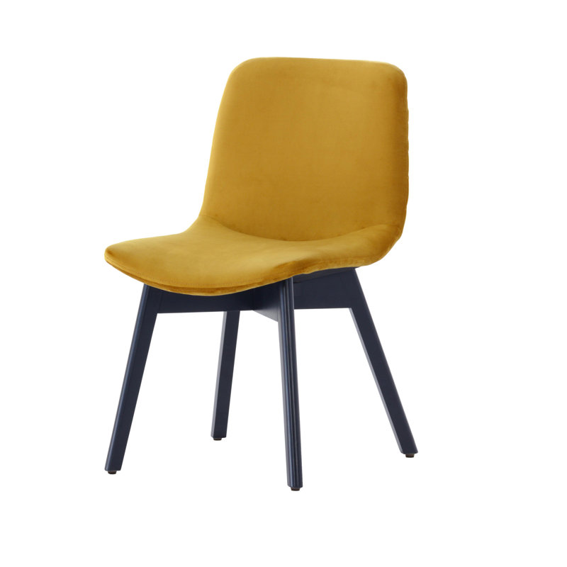 Jada 137.2cm H Velvet Upholstered Side Chair, Yellow