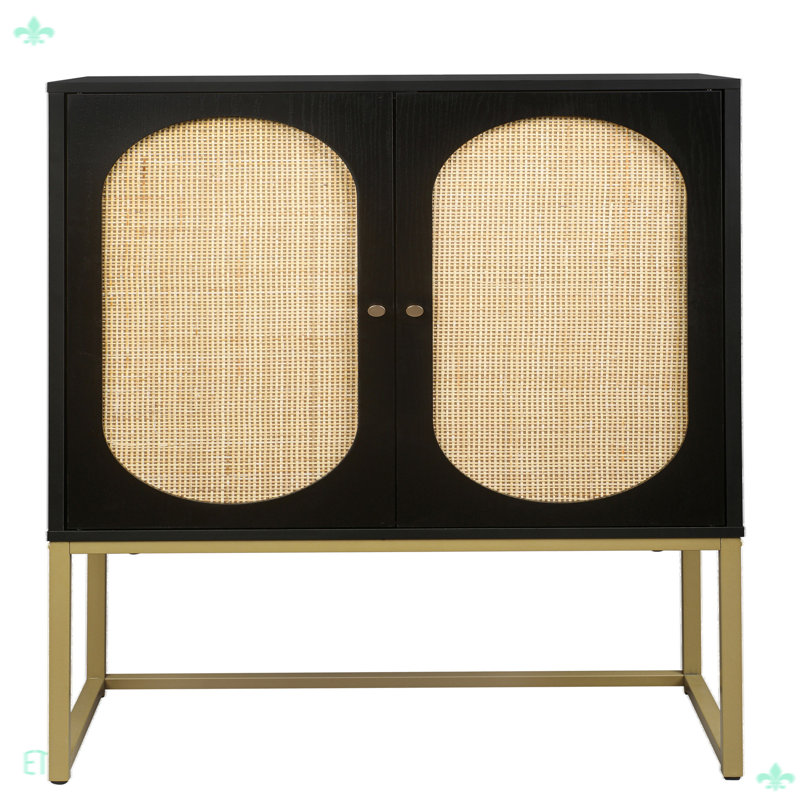 Armoire d'appoint Bulverde, Noir et or