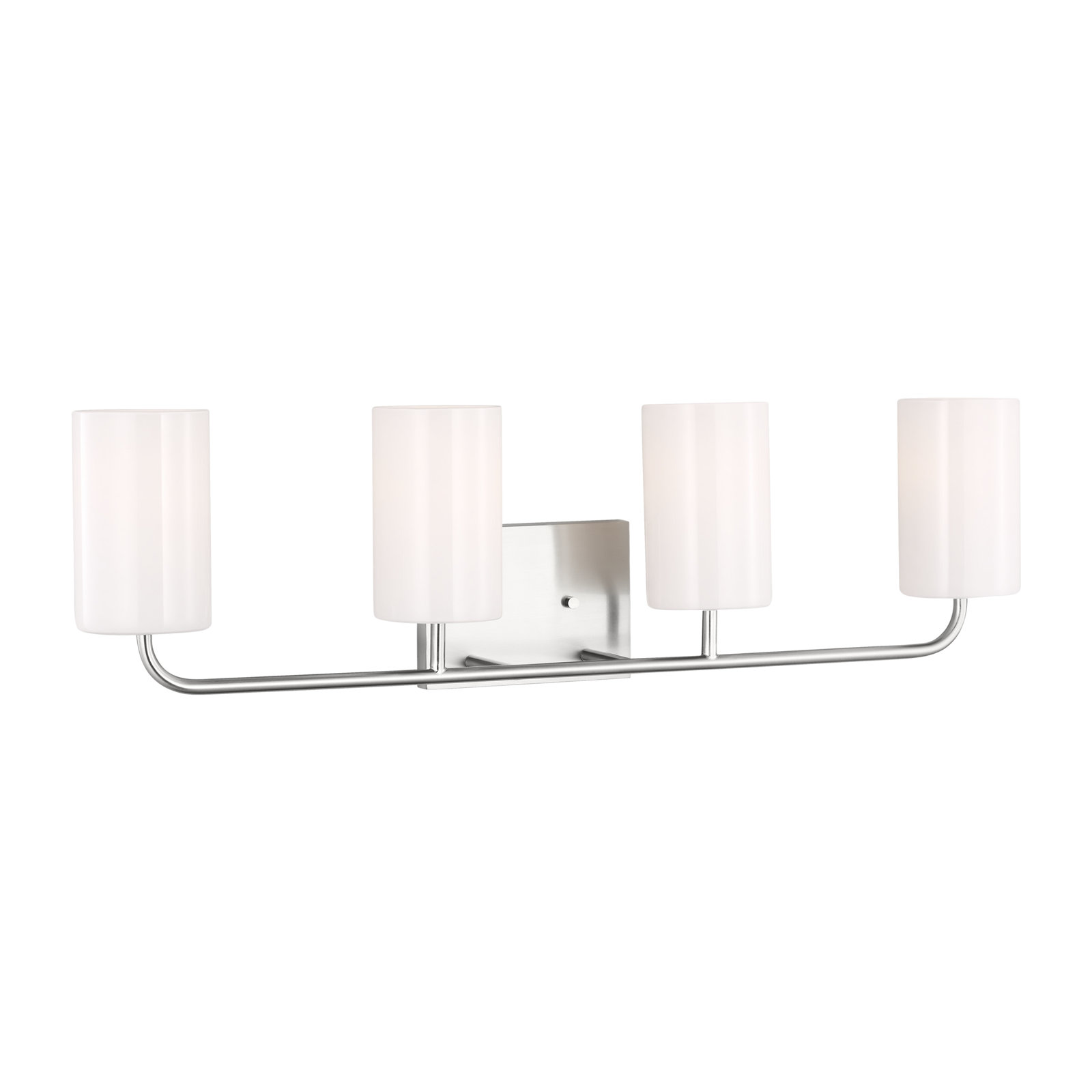 4 Light Dimmable Vanity Light, Brushed Steel, Yes