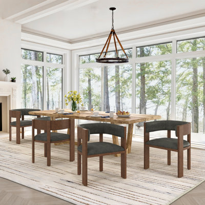 Pliner Albert Upholstered Solid Wood Dining Chair Set