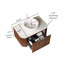Meuble-lavabo de salle de bain avec lavabo, armoire de rangement de salle de bain murale à bordures courbes et flottantes avec tiroir, lavabo en céramique blanc sans robinet, pré-assemblé