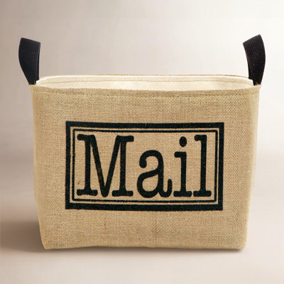 Mail Burlap Storage Fabric Bin