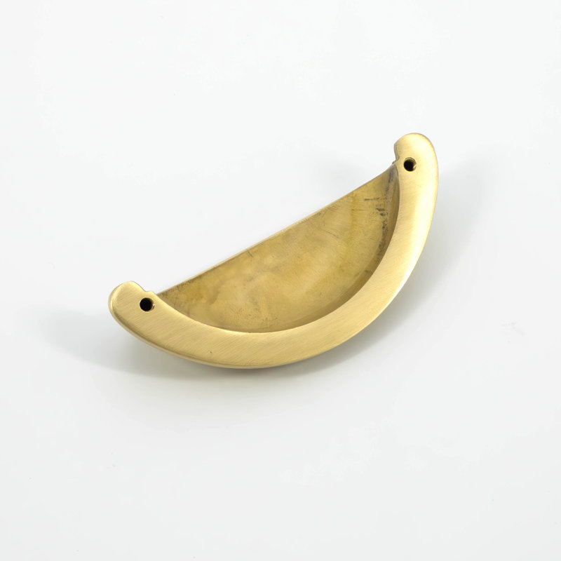Rounded Half Moon Cabinet Cup Pull, Gold
