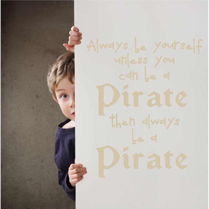 Décalcomanie murale toujours en pirate, Beige, H 26 po x l 21 po x P 0,01 po