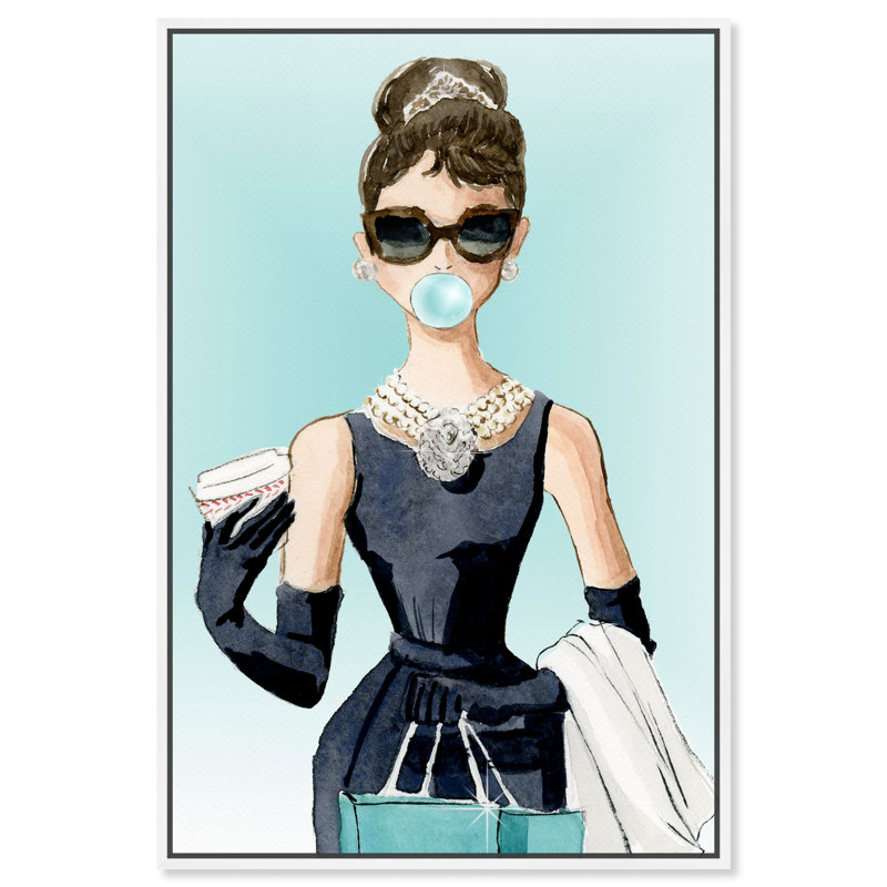 Bubble Gum and Diamonds - peinture à cadre flottant sur toile, H 30 po x l 20 po