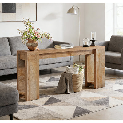 Console en bois, table d'entrée avec canapé
