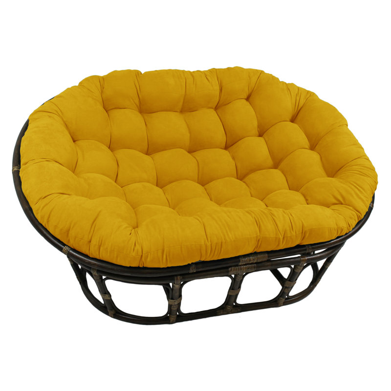Coussin de causeuse Papasan de qualité supérieure pour l'intérieur, L 65 po x P 48 po, Yellow