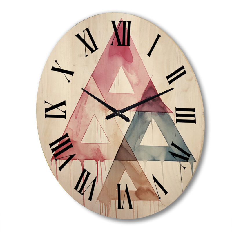 Horloge murale géométrique triangulaire, Très grand