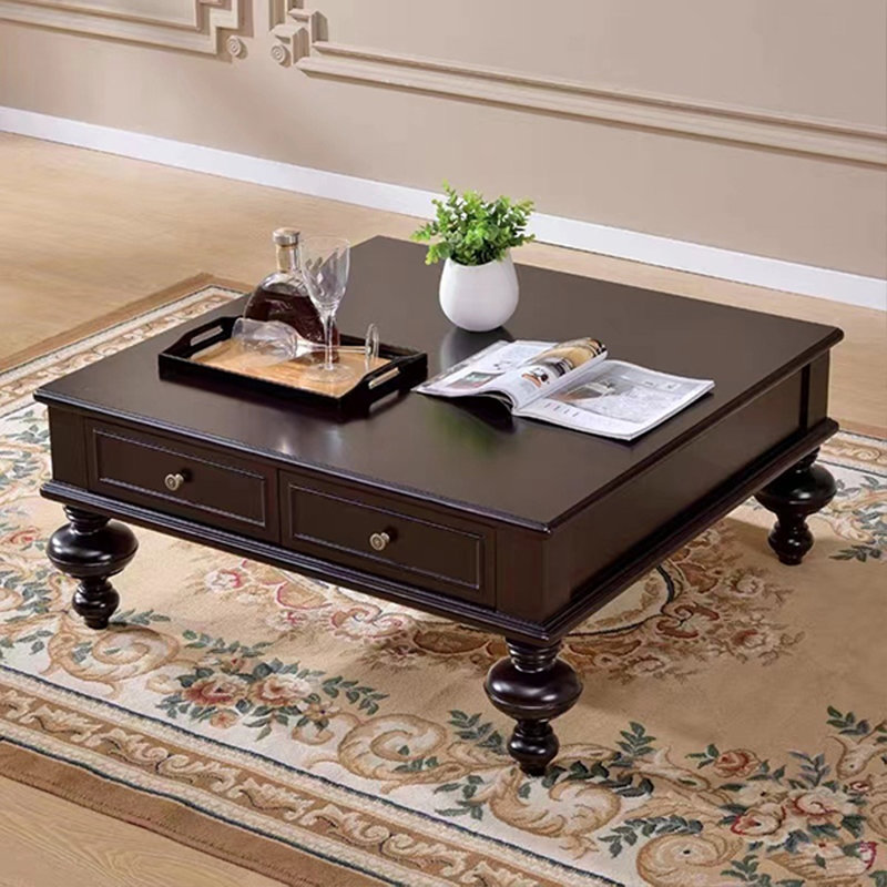 American-style minimalist coffee table, 17.71" H x 39.37" L x 39.37" W