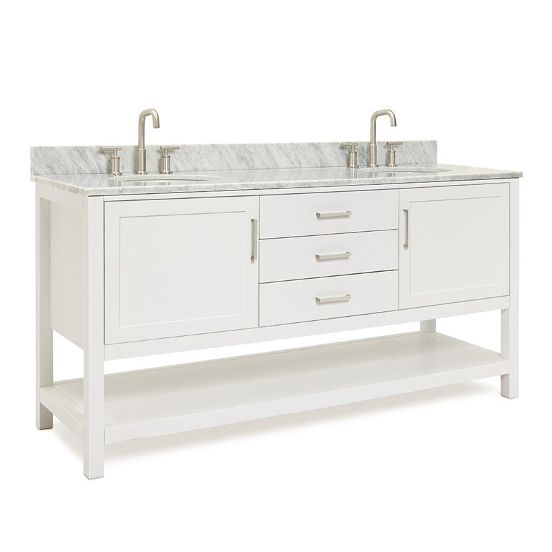 Bayhill 73'' W Double Vanity, Rectangle, 73", Gray