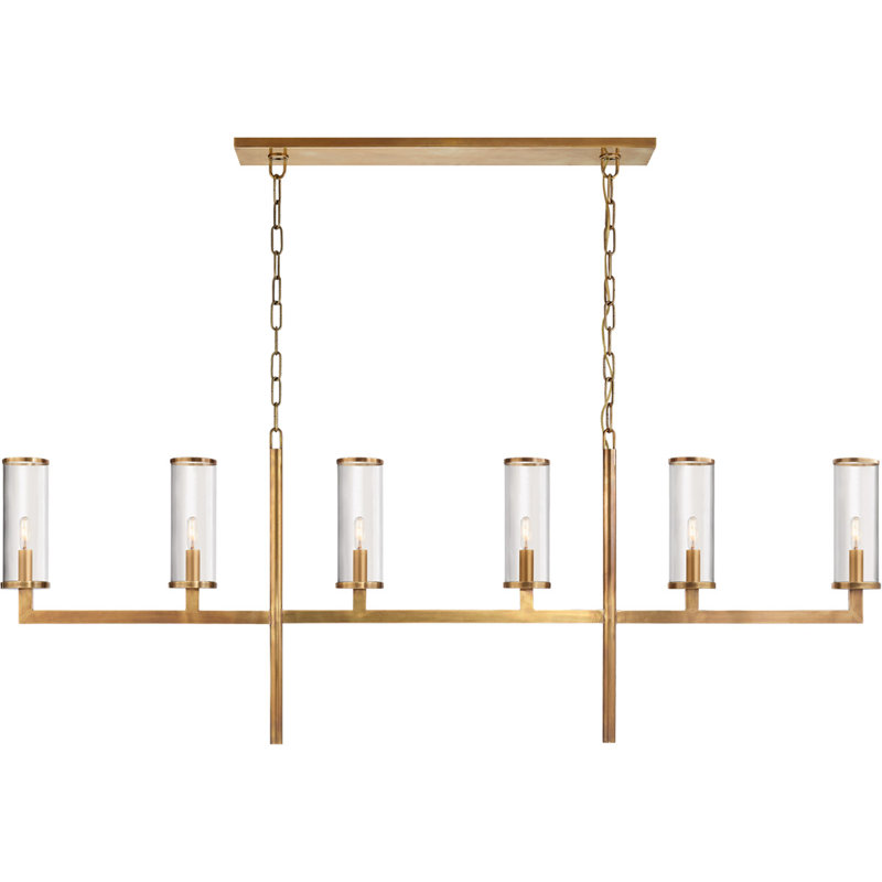 Kelly Wearstler Liaison Large Linear Chandelier, Antique Burnished Brass