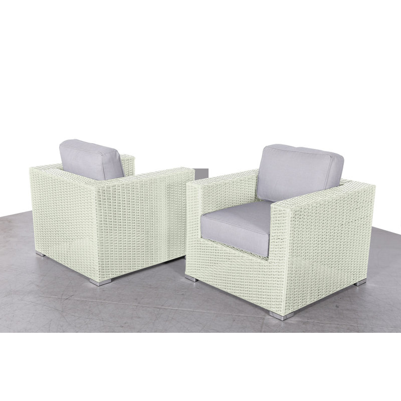 Ayers Fully Assembled Patio Chair with Cushions, White