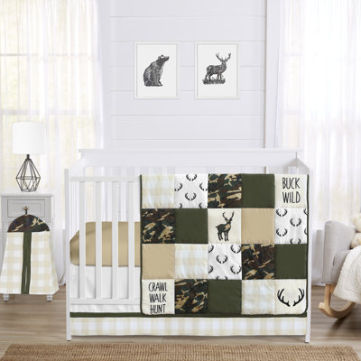 Woodland Camo 4 Piece Crib Bedding Set